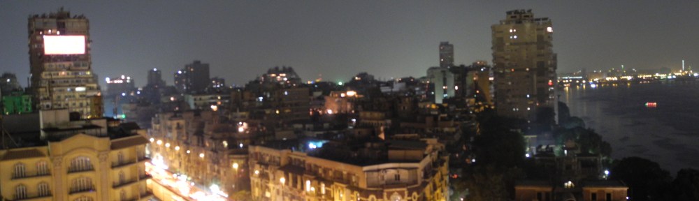 Nile/traffic view from hotel balcony